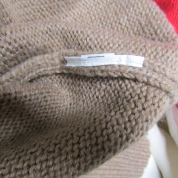 Old Navy Knit Sweater Pullover Aztec Tribal Geometric Dark Beige White Red - Picture 5 of 5